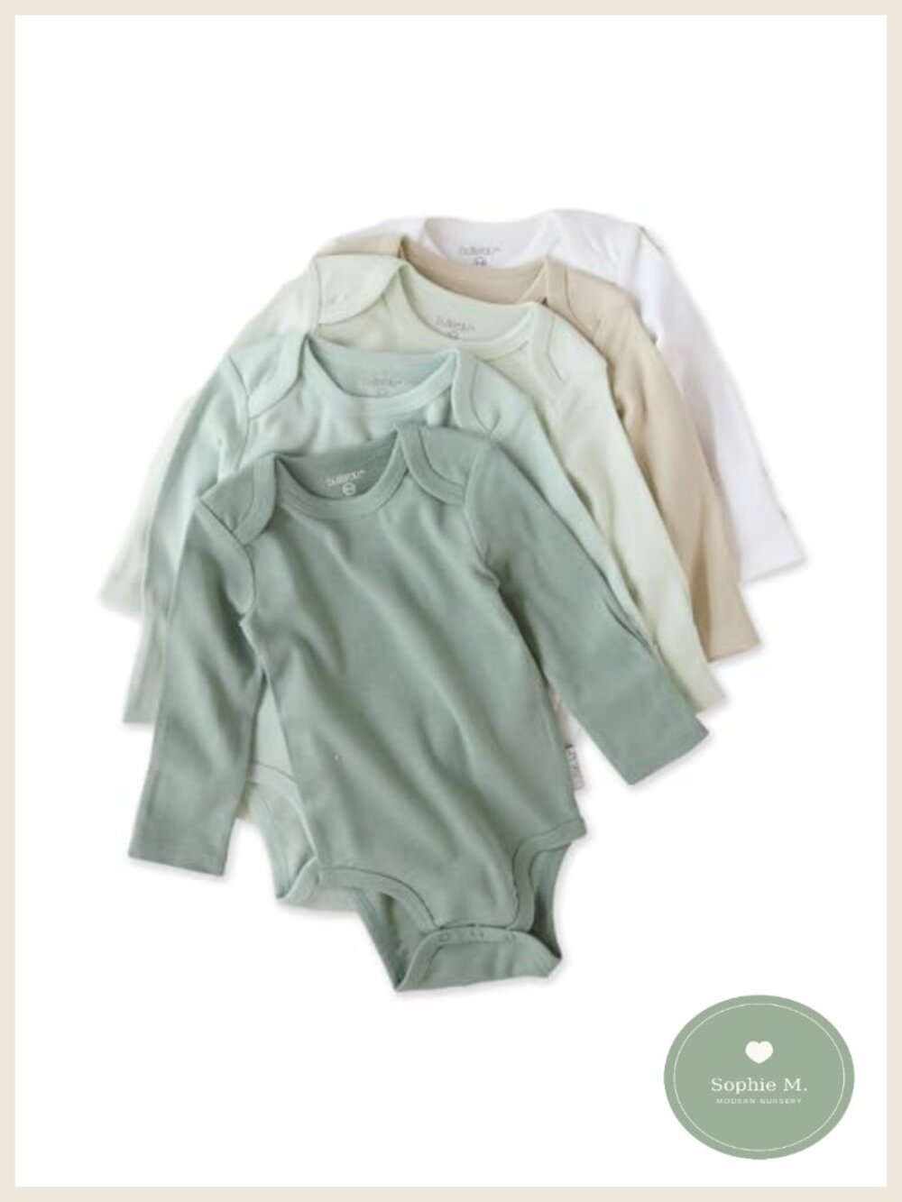 5-Pack Long Sleeve Bodysuits 100% Organic Cotton Unisex Baby